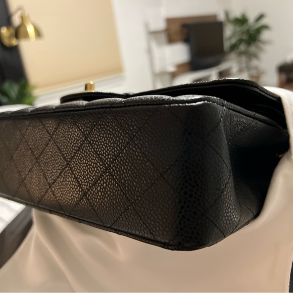Chanel Classic Double Flap Bag Quilted Caviar Medium size - Excellent like new. - Picture 9 of 11